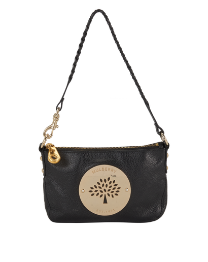Daria Pochette, &pound;220, Handbags, Black, Leather, Front view